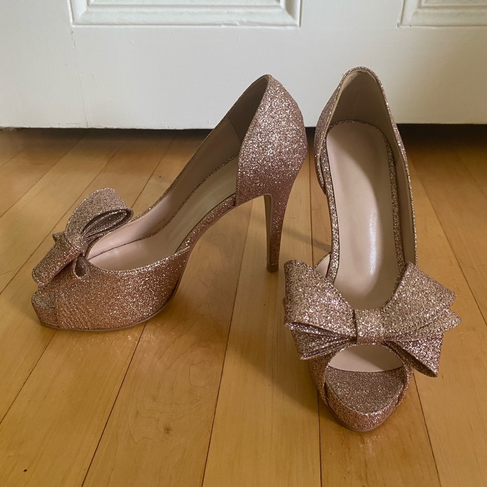 Rose Gold Sparkly Heel with Bow